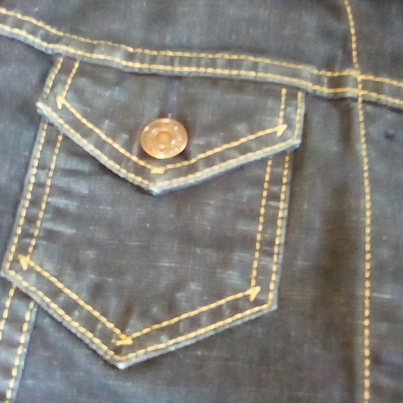 Levi Strauss dark blue denim Jacket size Small TTS like new EUC 36" chest - Picture 4 of 10